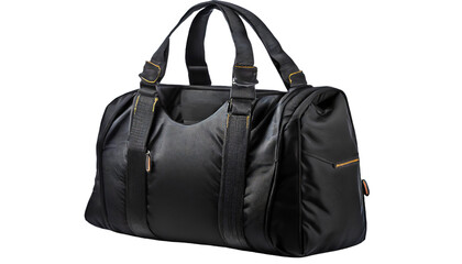 Fototapeta premium Black sport bag isolated on a transparent background.