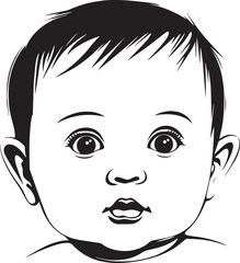 Cute Baby face, Baby head Vector Illustration