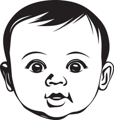 Cute Baby face, Baby head Vector Illustration