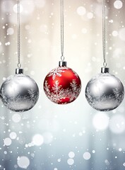 Fototapeta na wymiar White round isolated Christmas ball with red satin bow. 