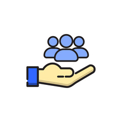 Culture, people flat icon. International team and a globe. Nationality, Social issues, equal rights, help or support employee, community care, age and culture diversity, people group save