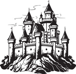 Fototapeta premium Castle silhouette Vector Illustration