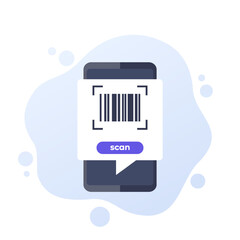 barcode scanning app, vector icon with a smart phone