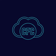 CFC gas line icon with a cloud