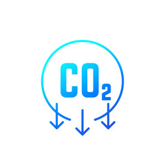 co2 gas, carbon emissions reduction vector icon