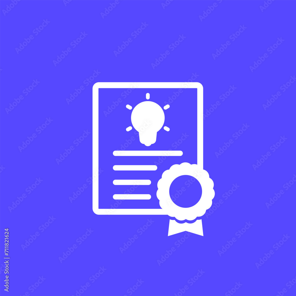 Poster patent vector icon for web