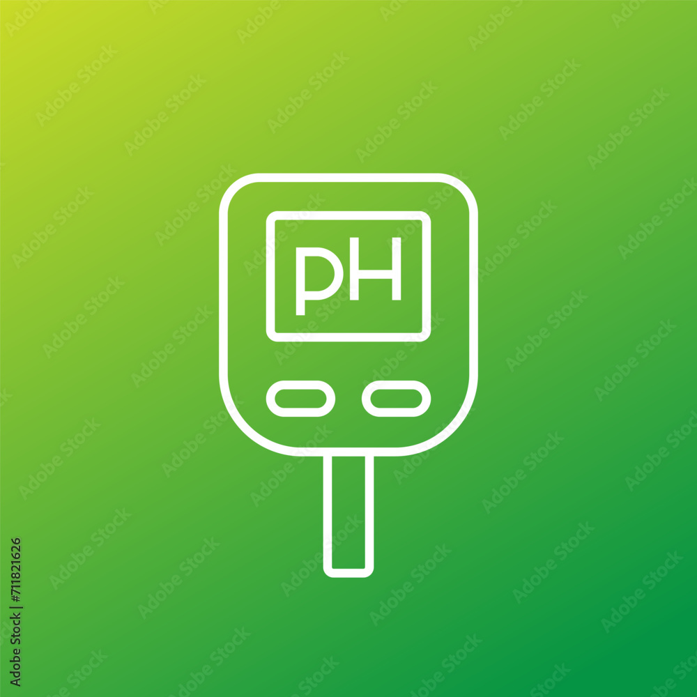 Wall mural ph meter line icon, vector