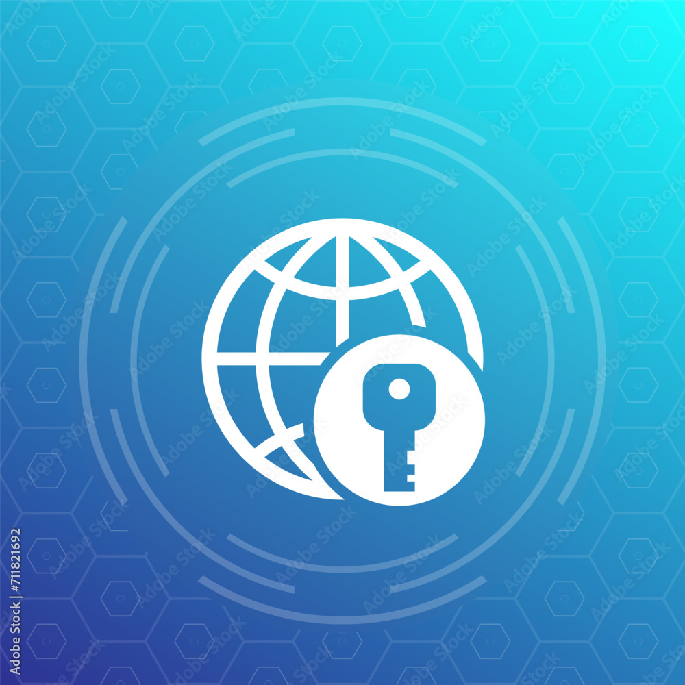 Poster private key for network vector icon