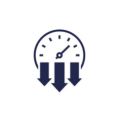 pressure meter icon on white