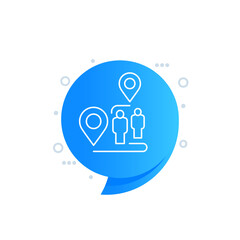 relocate personnel, relocation line vector icon