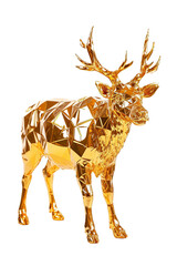 Obraz premium golden deer isolated on transparent background