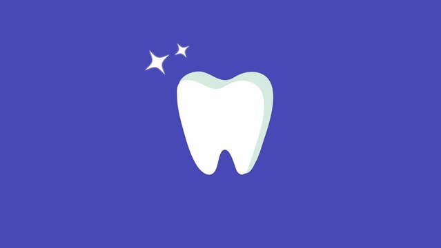 4K animation of clean and healthy teeth. Everyone's dream of white teeth