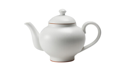 Obraz premium White ceramic teapot isolated on transparent background.