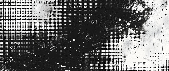 Naklejka na ściany i meble A distressed grunge texture seamless pattern with halftone effect, perfect for vintage or urban-themed designs.