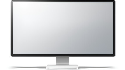 Blank White Screen of Personal Computer Monitor - Minimalistic Technology Concept for Design, Web Development, and Digital Projects