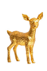 golden goat statue isolated on transparent background
