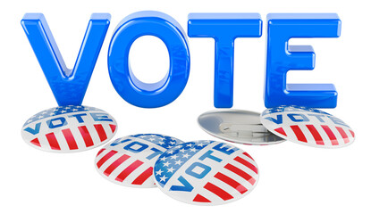 Vote concept, Election in the USA, concept. 3D rendering isolated on transparent background