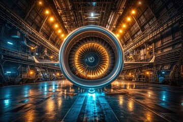 Turbofan Production: Engineering the Skies - obrazy, fototapety, plakaty