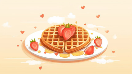 copy space, vector graphic of international waffle day good for international waffle day celebration. flat design. flyer design. Waffle day design for poster or banner. Waffle day publicity. honoring 