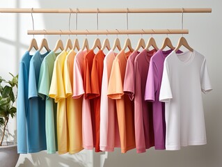 Colorful t-shirt on the hanger
