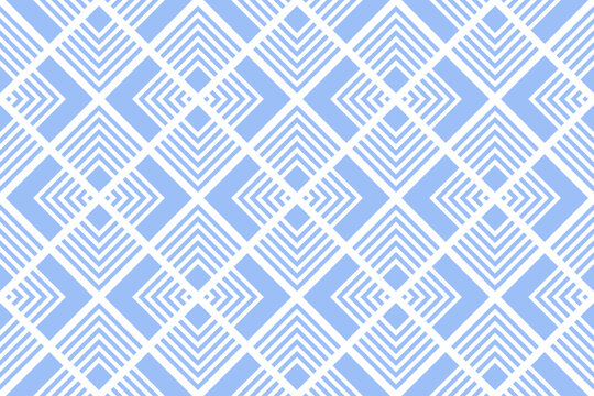 Abstract Diagonal Seamless Geometric Checked Light Blue Pattern.