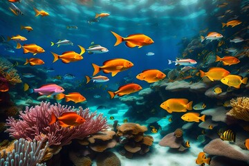 Obraz na płótnie Canvas fish in aquarium Generated with AI.