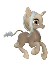 Cute baby unicorn, 3D generated illustration, cartoon style, Image 18 of a series in various colors and poses. 