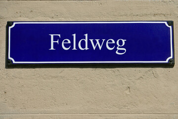 Emailleschild Feldweg