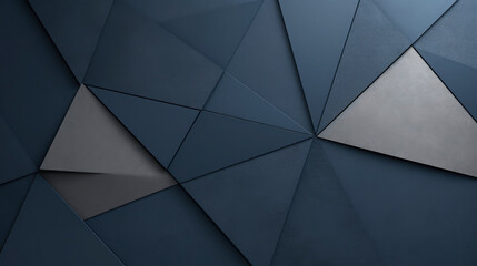 Closeup of geometric squares and polygon wall pattern in different blue tones with 3d effect, modern design, background web business texture