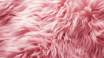 Pink woolen texture of sheepskin Ai generative