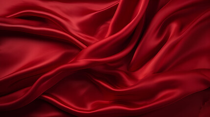 Elegant red satin fabric background, luxurious silk texture and vibrant color for art design and fashion concepts - obrazy, fototapety, plakaty