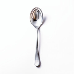 spoon isolated on white background top view