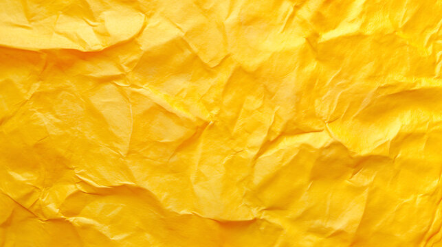 yellow texture of crumpled paper background