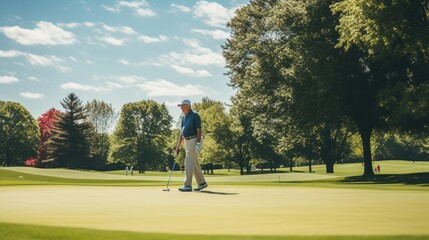 senior man playing golf
