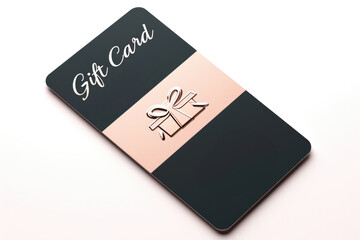 Dark pink and gray gift card with ribbon and bow