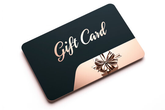 Dark pink and gray gift card with ribbon and bow