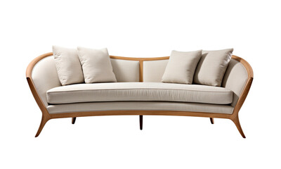 A curved back sofa on A Transparent Background