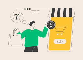 Mobile based marketplace abstract concept vector illustration.