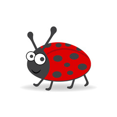 The red funny ladybug illustration
