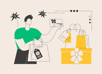 Promotional mix abstract concept vector illustration.