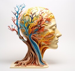 human head with colorful mind