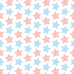 seamless pattern with funny stars