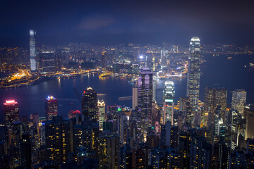 Victoria peak, Hong Kong city scape  - obrazy, fototapety, plakaty