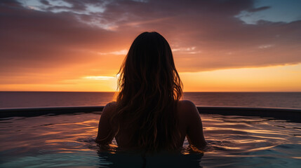 Young woman in swimming pool