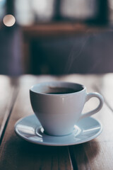 A cup of Americano coffee, a wonderful coffee aroma.