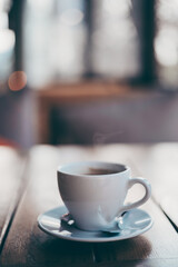A cup of Americano coffee, a wonderful coffee aroma.