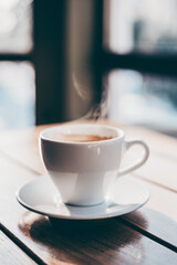 A cup of Americano coffee, a wonderful coffee aroma.