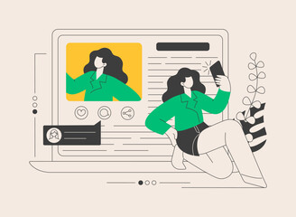 Blog abstract concept vector illustration.
