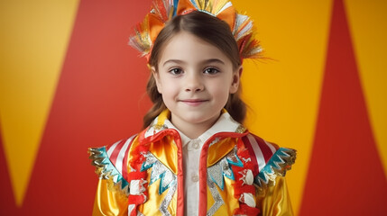 kid celebrating Carnival on isolated background