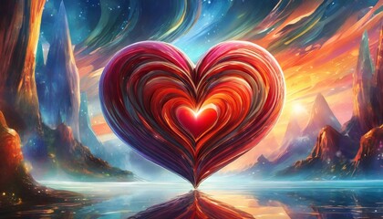 heart on abstract background